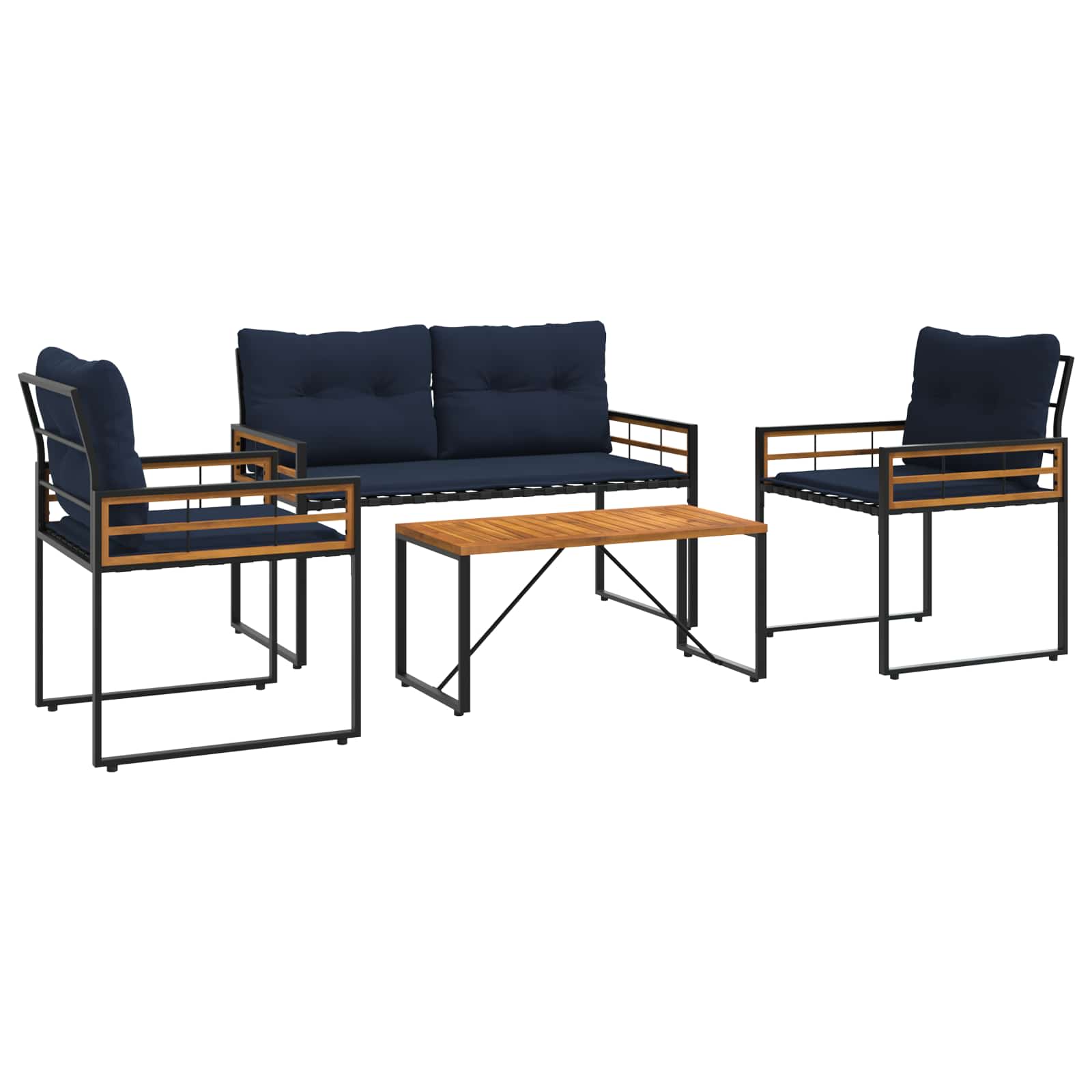 Maison Exclusive - Gartenmöbel Set 4 Stk. Marineblau