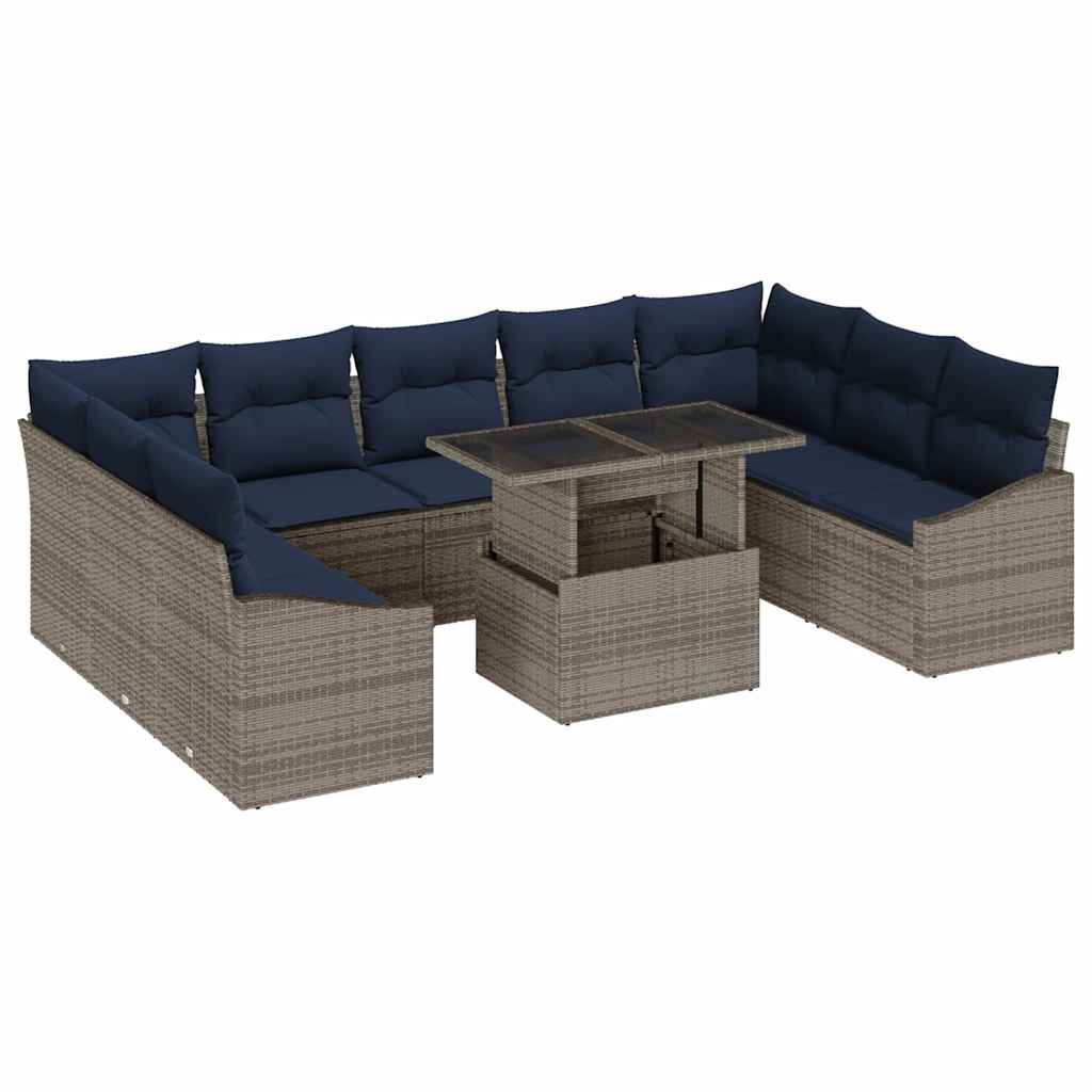Maison Exclusive - Sofa Set 10 Stk. 9-sitzanzahl Schwarz Und Blau