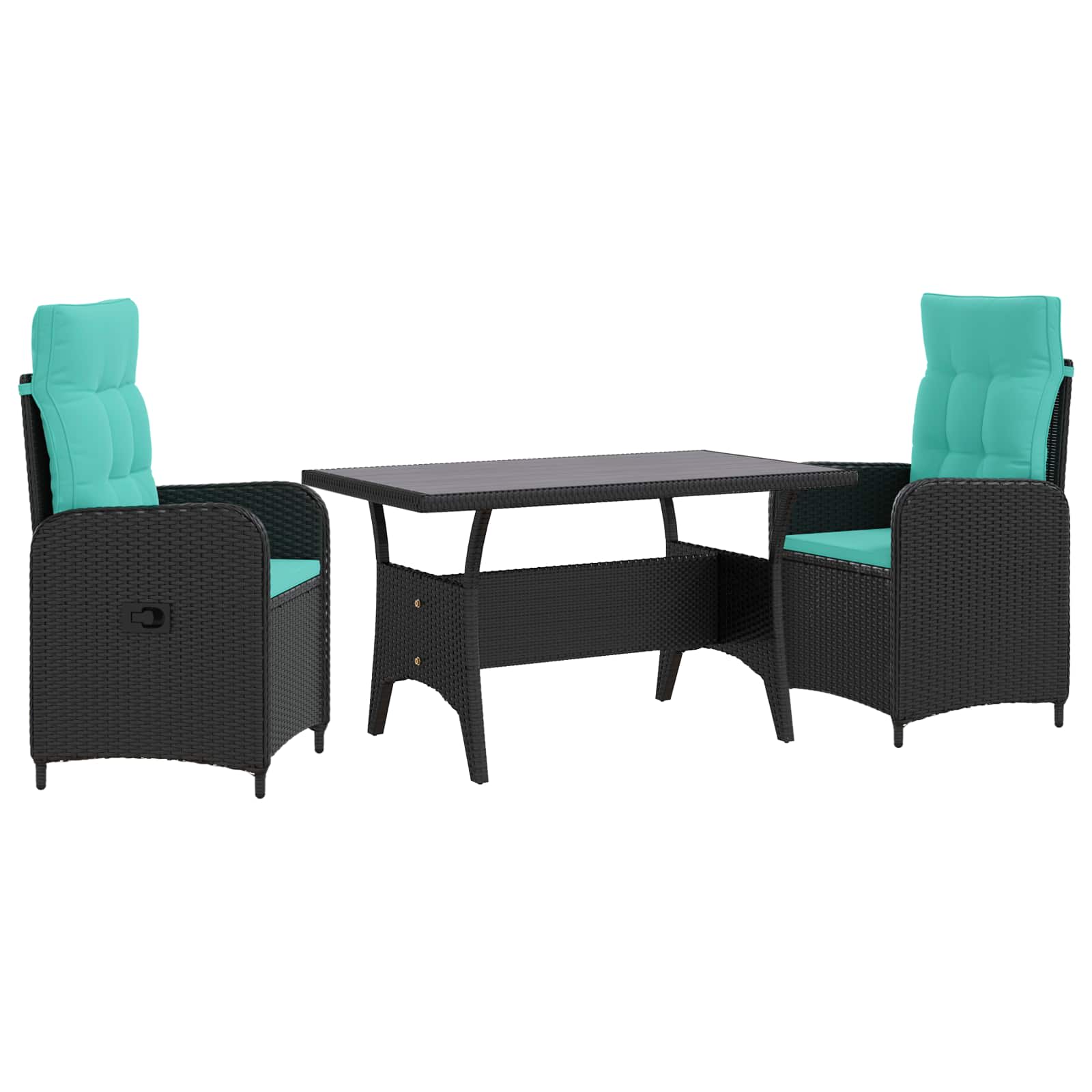 Maison Exclusive - Outdoortisch-set 3 Stk. Schwarz Und Türkis Pol
