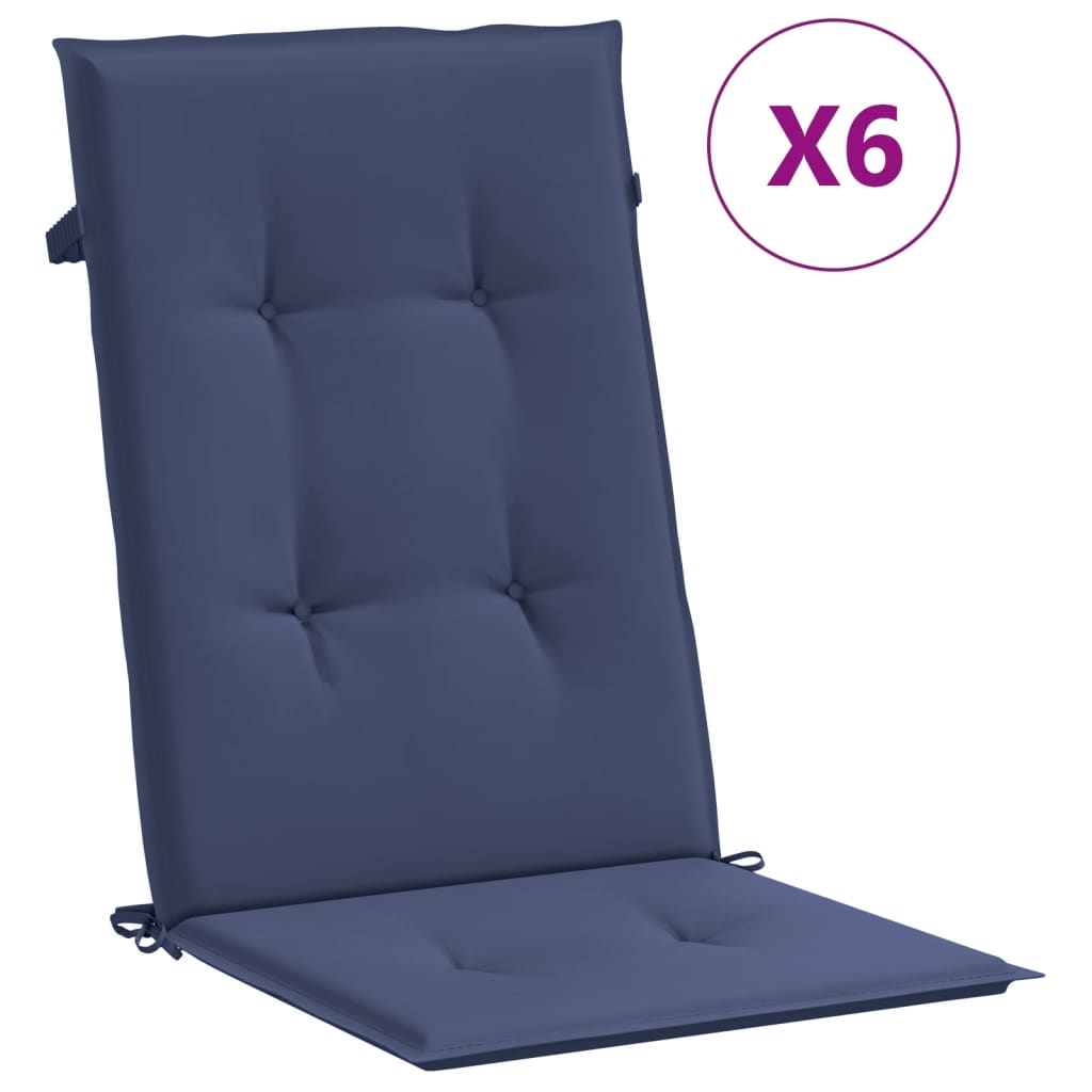 Maison Exclusive - Hochlehner-auflagen 6 Stk. Marineblau Stoff