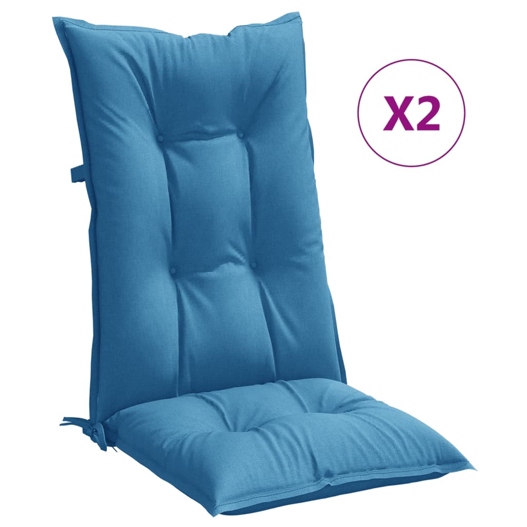 Maison Exclusive - Hochlehner-auflagen 2 Stk. Melange Blau 120x50