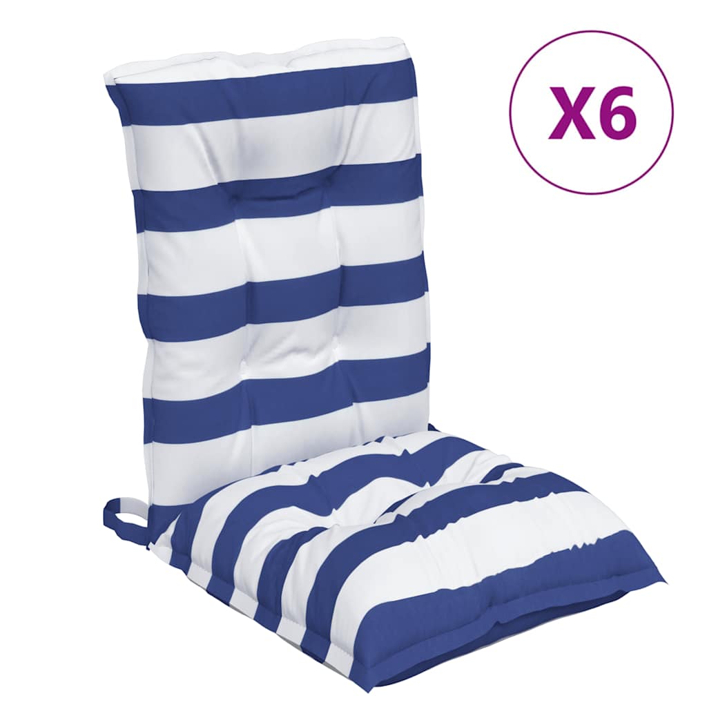 Maison Exclusive - Niedriglehner-auflagen 6 Stk. Blau Weiß Gestre