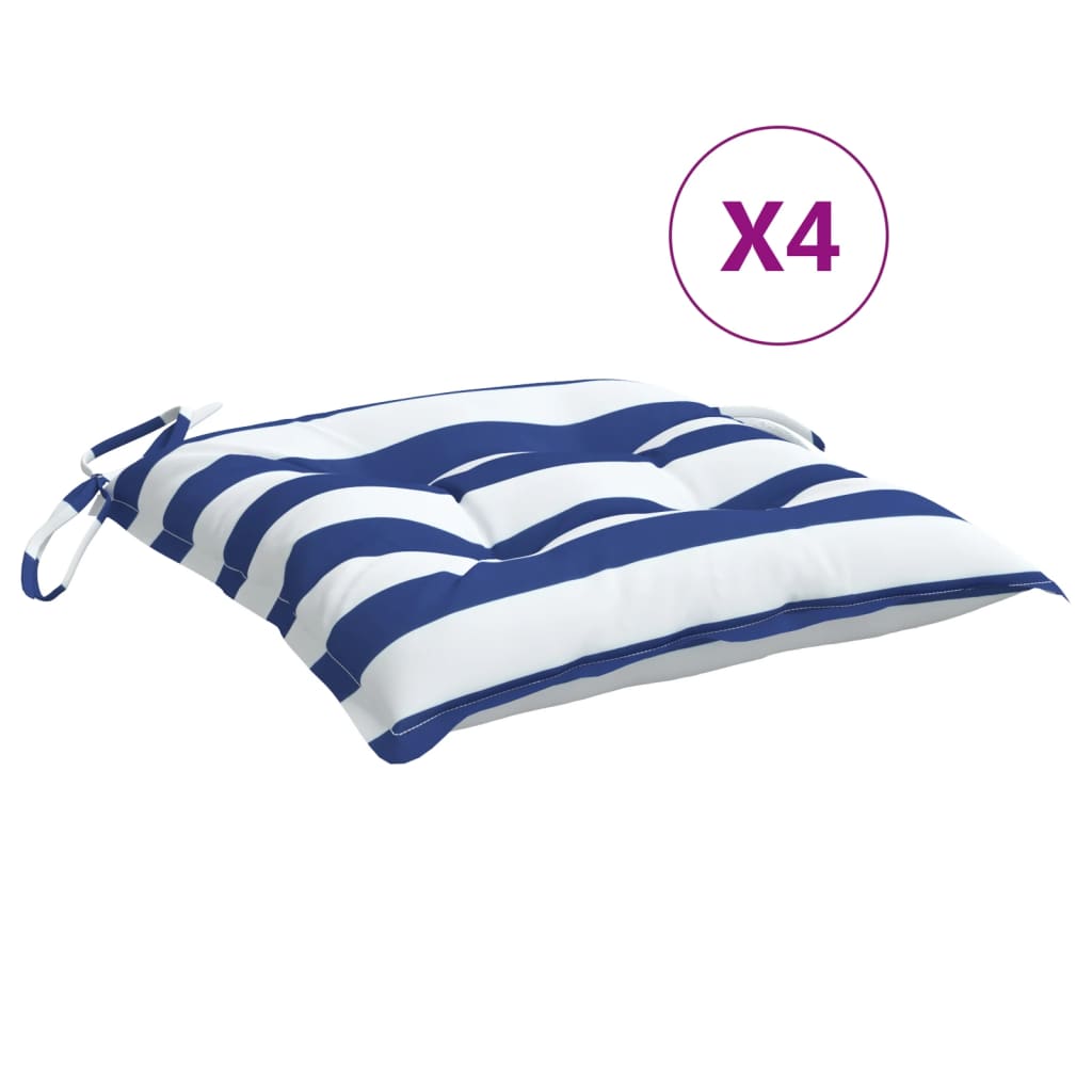 Maison Exclusive - Stuhlkissen 4 Stk. Blau & Weiß Gestreift 40x40