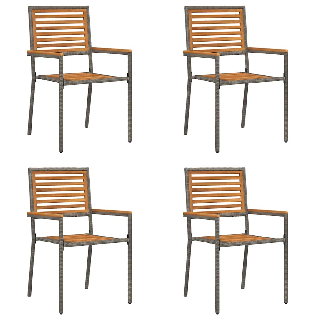 Maison Exclusive - Garten Stapelstühle 4 Stk. Grau Massivholz Aka