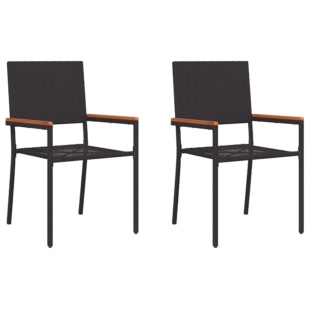 Maison Exclusive - Garten Stapelstühle 2 Stk. Schwarz Poly-rattan