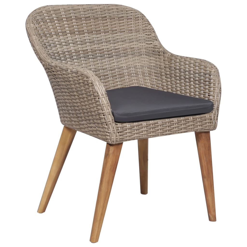 Maison Exclusive - Gartenstühle Mit Polstern 2 Stk. Poly Rattan B