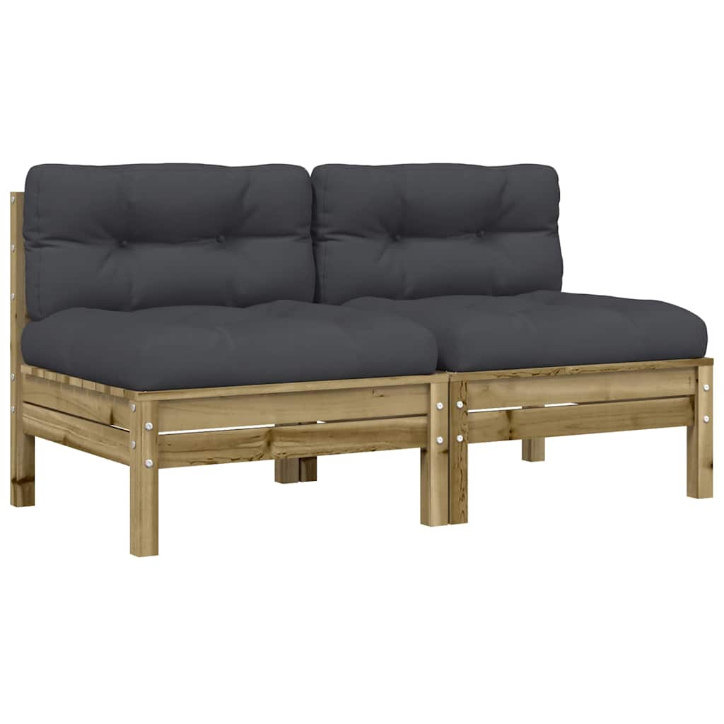 Maison Exclusive - Gartensofa Ohne Armlehnen Mit Kissen 2 Stk. Ki