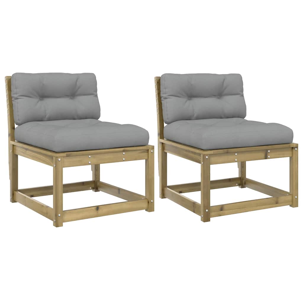 Maison Exclusive - Gartensofas Mit Kissen 2 Stk. Kiefernholz Impr