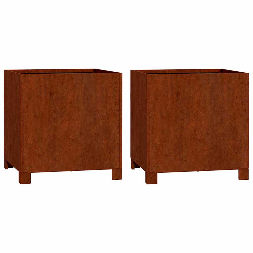 Maison Exclusive - Pflanzkübel Mit Beinen 2 Stk. Rostig 40x40x40
