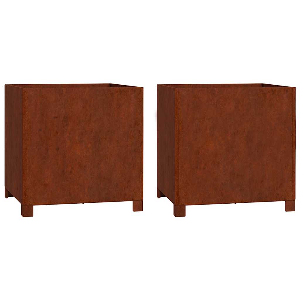 Maison Exclusive - Pflanzkübel Mit Beinen 2 Stk. Rostig 50x50x50