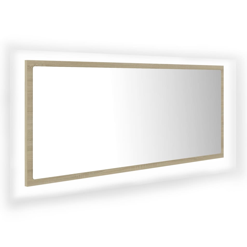 Maison Exclusive - Led-badspiegel Sonoma-eiche 100x8,5x37 Cm Acry