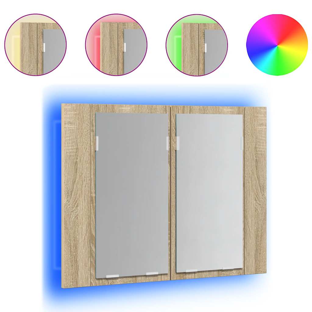 Maison Exclusive - Led-bad-spiegelschrank Sonoma-eiche 60x12x45 C