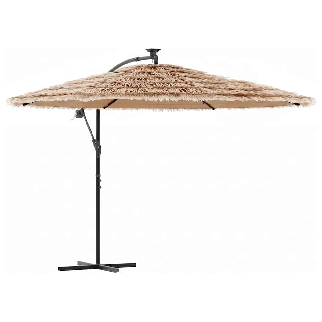 Maison Exclusive - Sonnenschirm Mit Led Und Stahlmast Braun 246x2