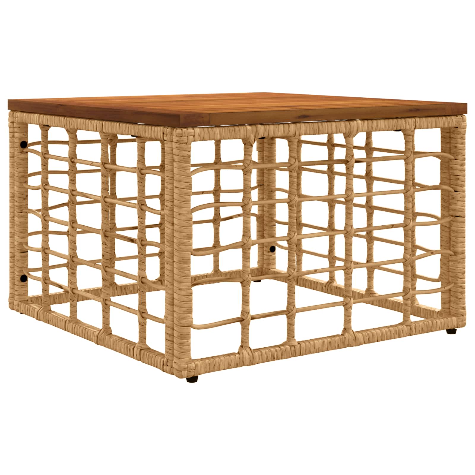 Maison Exclusive - Gartentisch Natur 55 X 55 X 37 Cm Pe Rattan Un