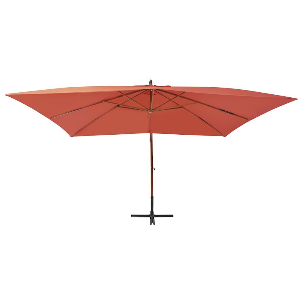 Maison Exclusive - Ampelschirm Mit Holz-mast 400x300 Cm Terrakott