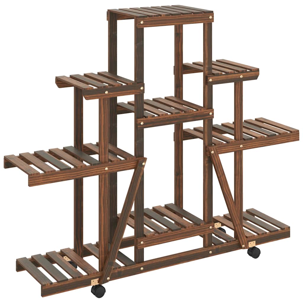 Maison Exclusive - Blumenständer Mit Rollen 110x25x101 Cm Massivh