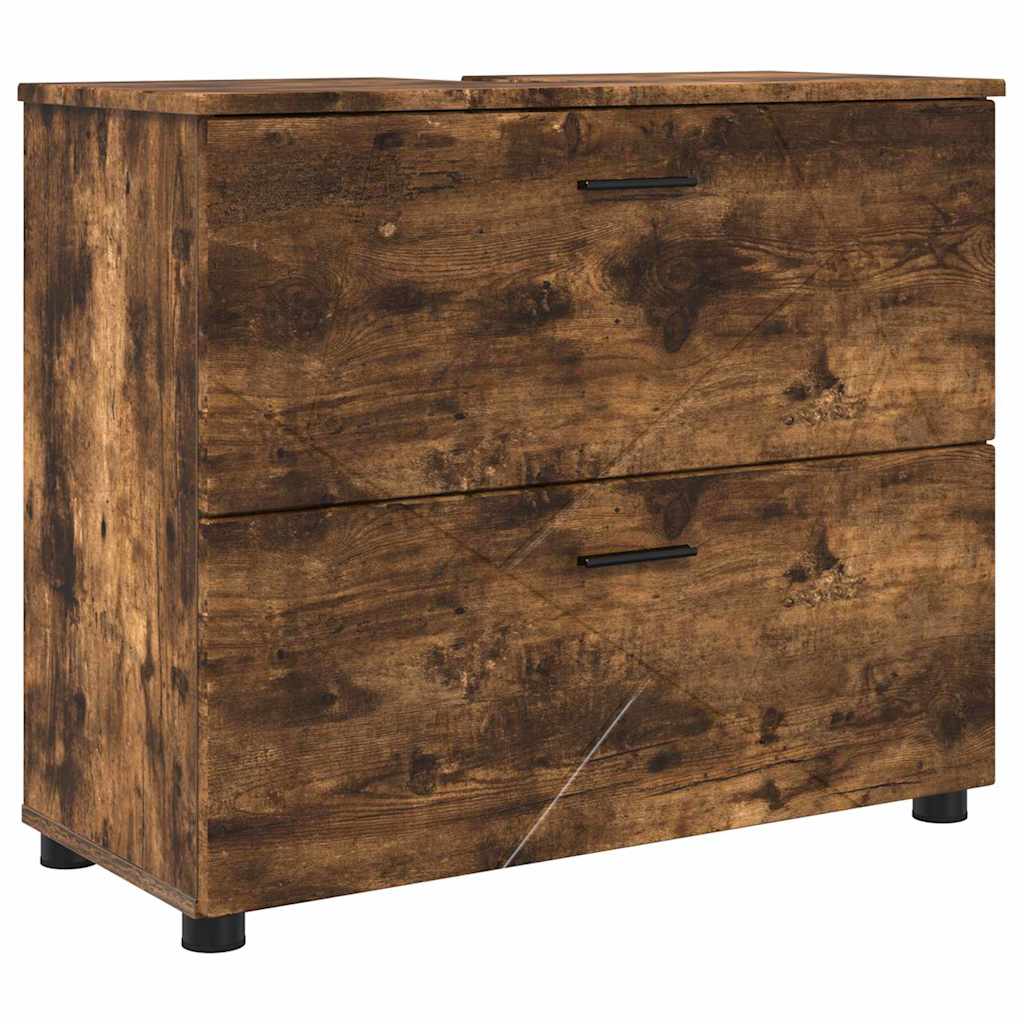 Maison Exclusive - Badezimmerschrank Räuchereiche 76,5 X 35 X 64