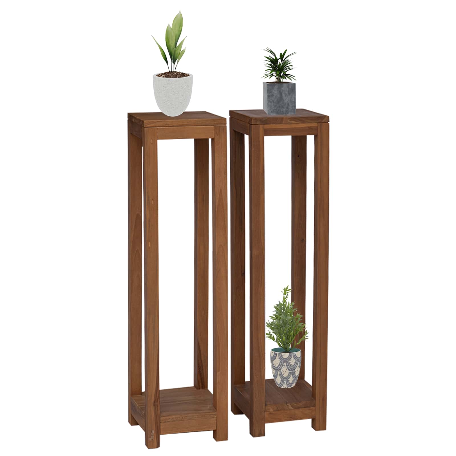 Maison Exclusive - Pflanzenständer 2 Stk. Natur 25 X 25 X 100 Cm