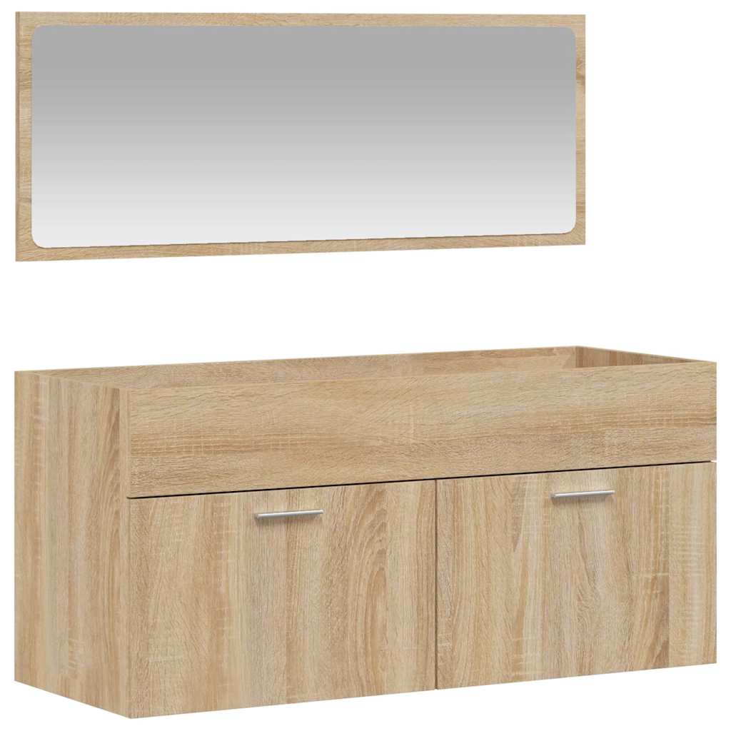 Maison Exclusive - Badschrank Mit Spiegel Sonoma-eiche Holzwerkst