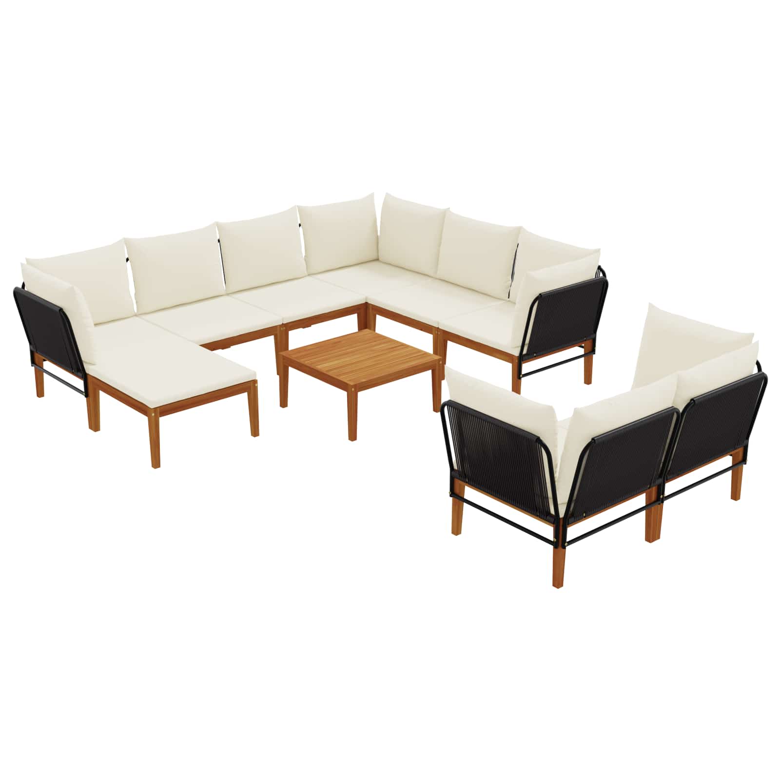 Maison Exclusive - 10 Stk. Massives Akazienholz & Seil Natur
