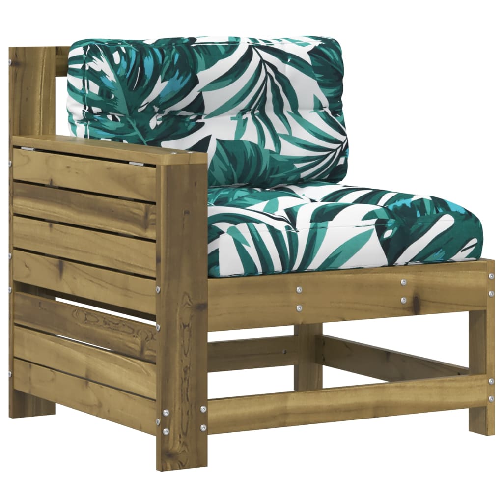 Maison Exclusive - Gartensofa Mit Armlehne Und Kissen Kiefernholz