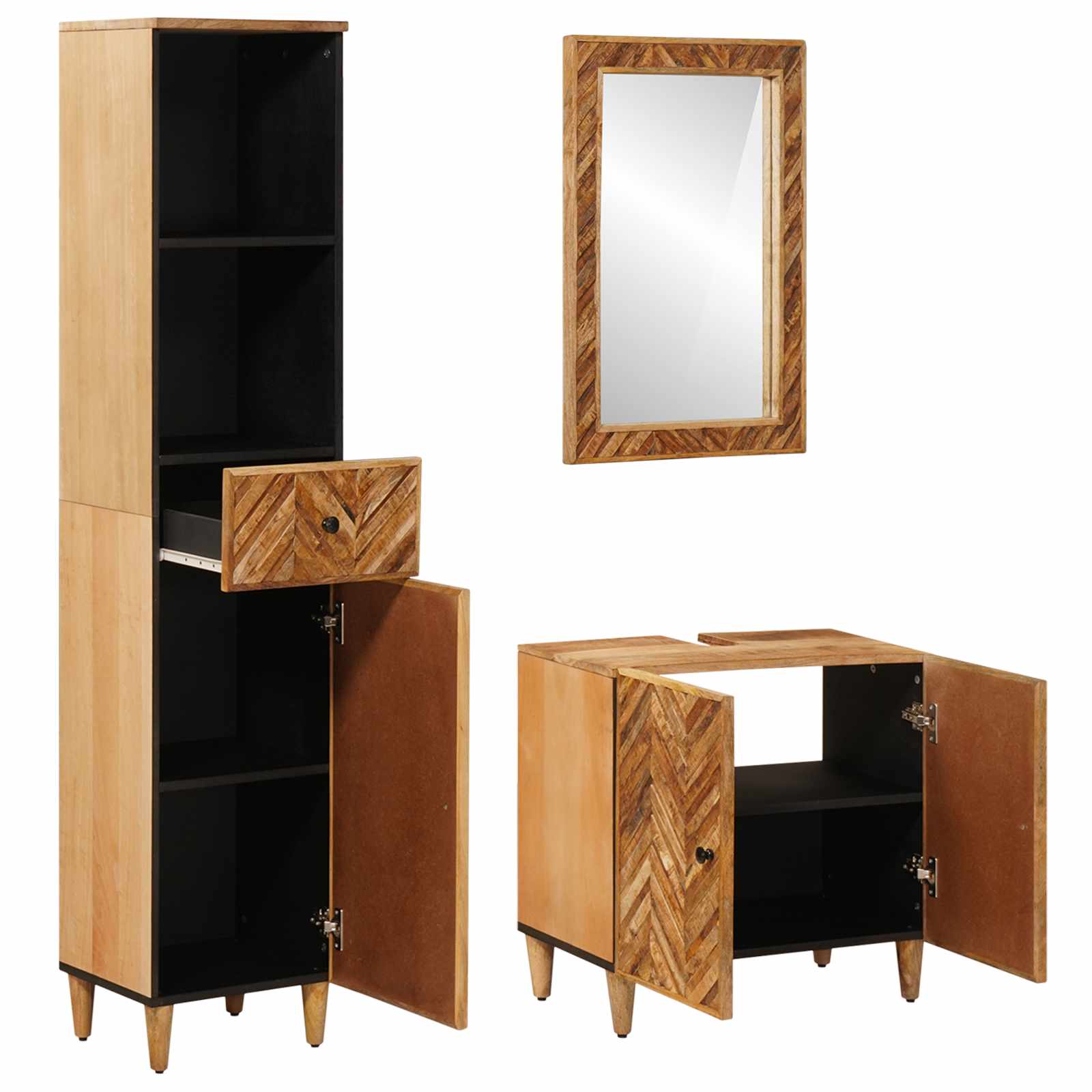 Maison Exclusive - Badezimmerschrank-set 3 Stk. 62 X 33 X 58 Cm M