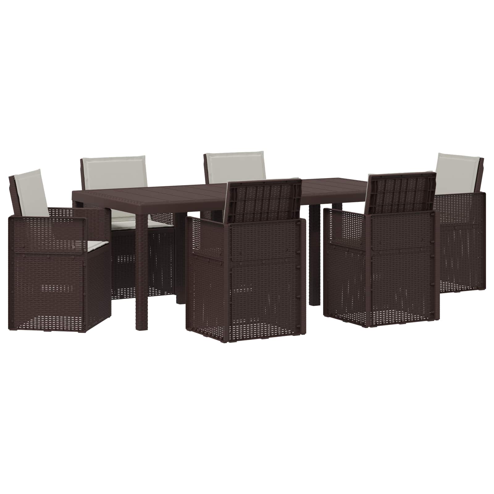 Maison Exclusive - Garten Essgruppe 7 Stk. Braun Und Hellgrau Pp