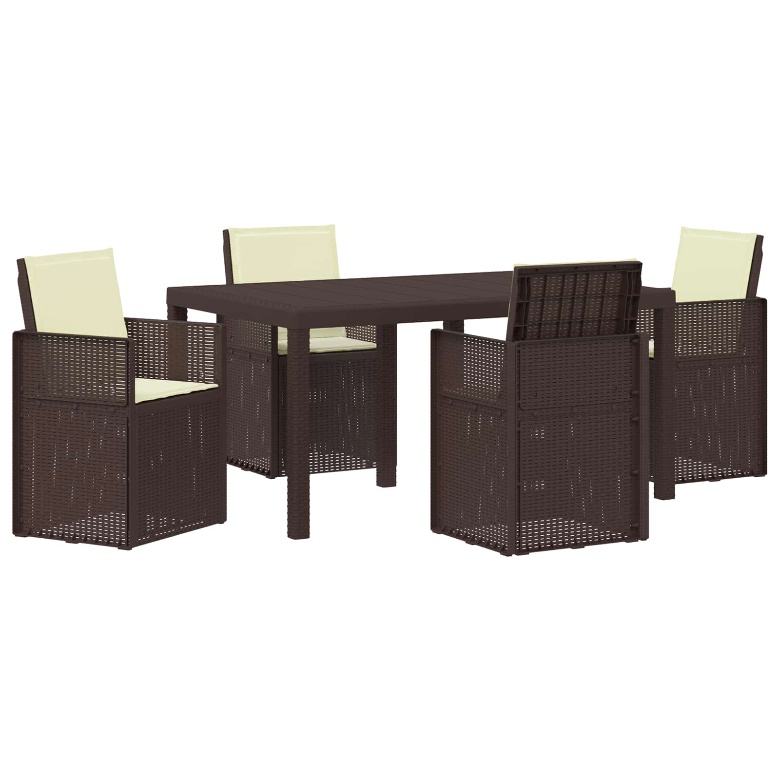 Maison Exclusive - Garten Essgruppe 5 Stk. Braun Und Creme Pp
