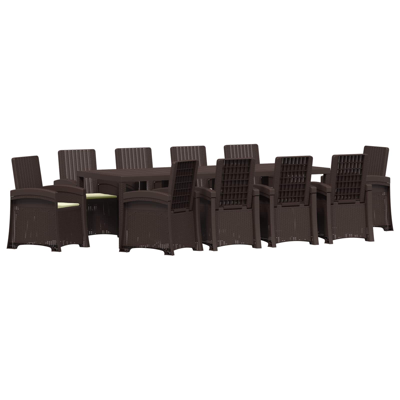 Maison Exclusive - Garten Essgruppe 11 Stk. Braun Und Creme Pp