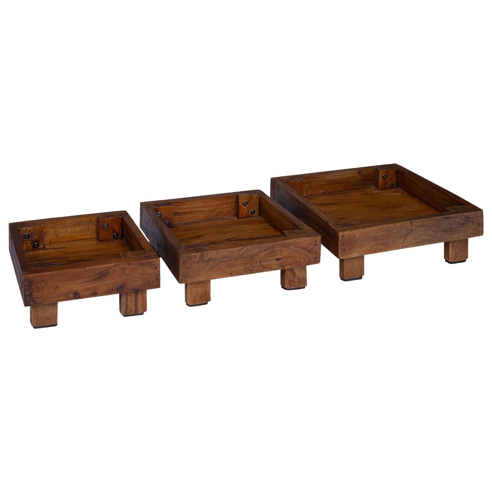 Maison Exclusive - Pflanzenständer 3 Stk. Braun 35 X 35 X 12 Cm M
