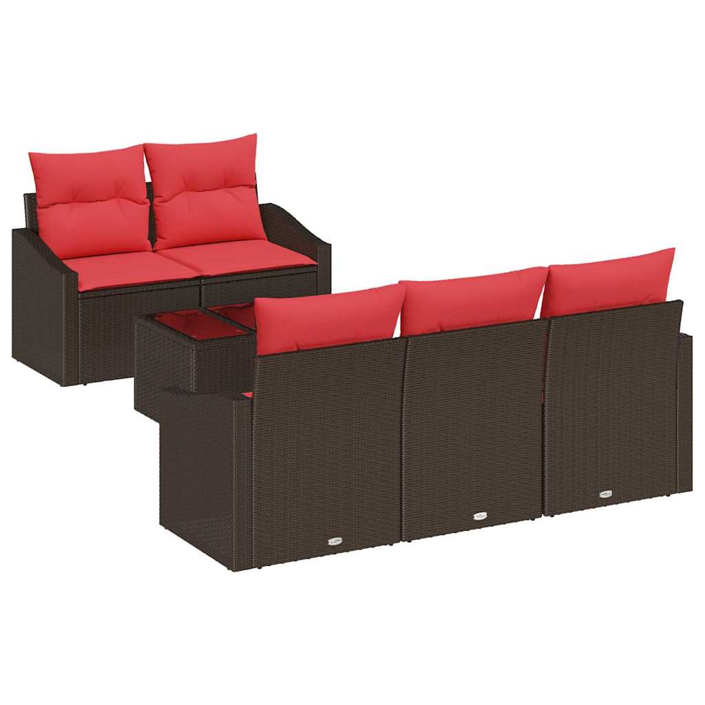 Maison Exclusive - Sofa Set 6 Stk. 3-sitzanzahl Braun Und Rot Pol