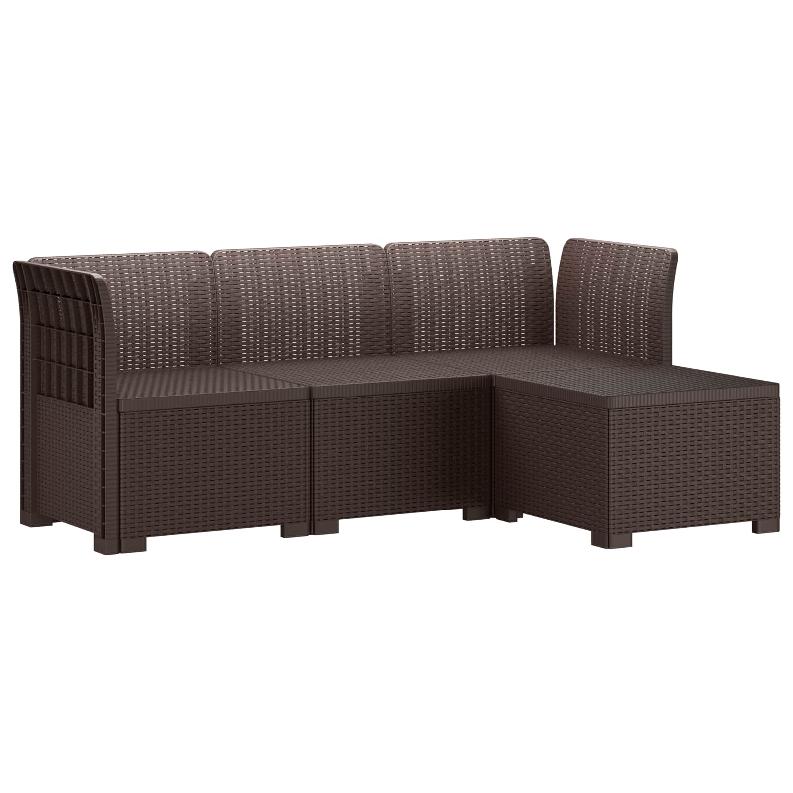 Maison Exclusive - 4-sitzer Garten Sofa Rattan Look Pp Braun
