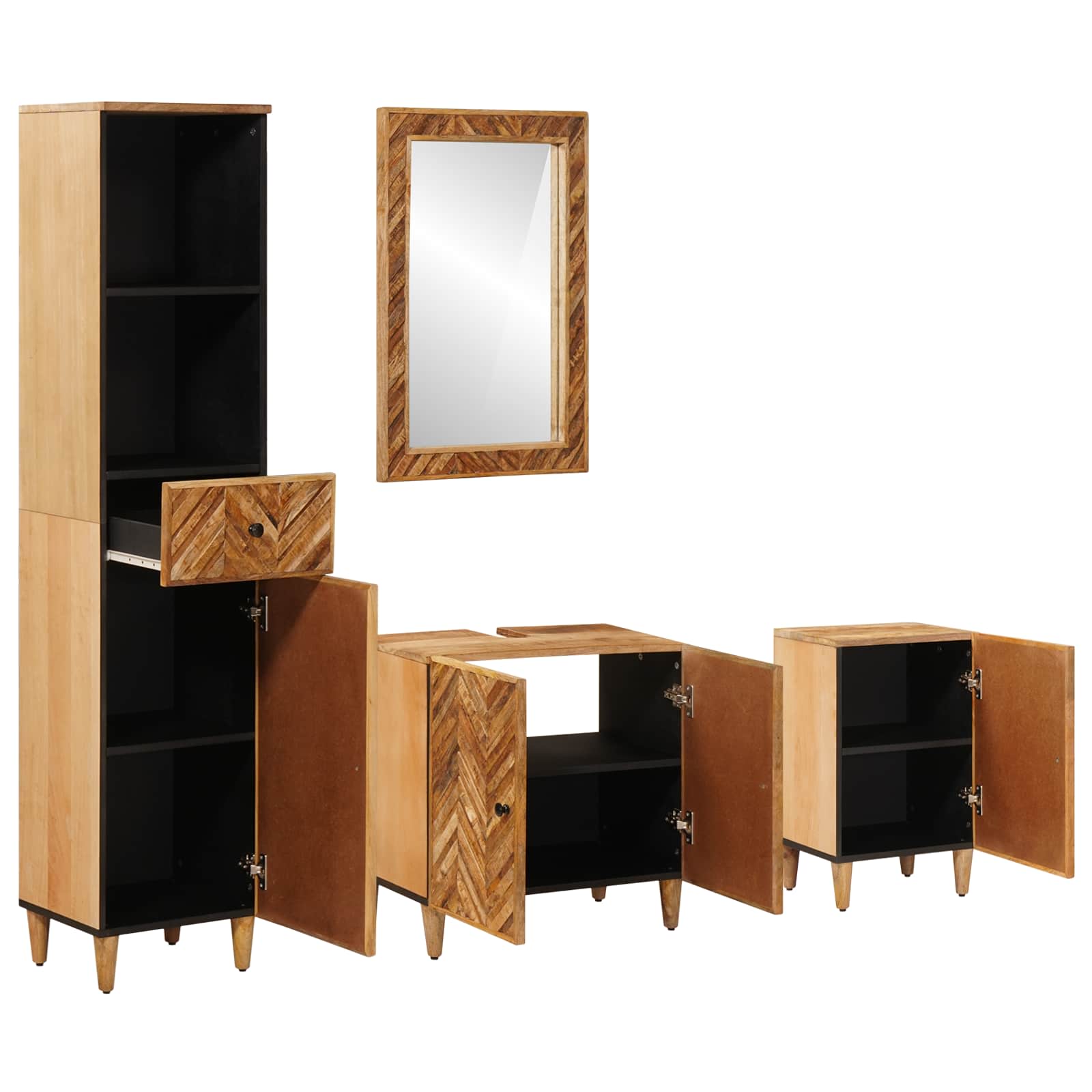 Maison Exclusive - Badezimmerschrank-set 4 Stk. Massivholz Mango