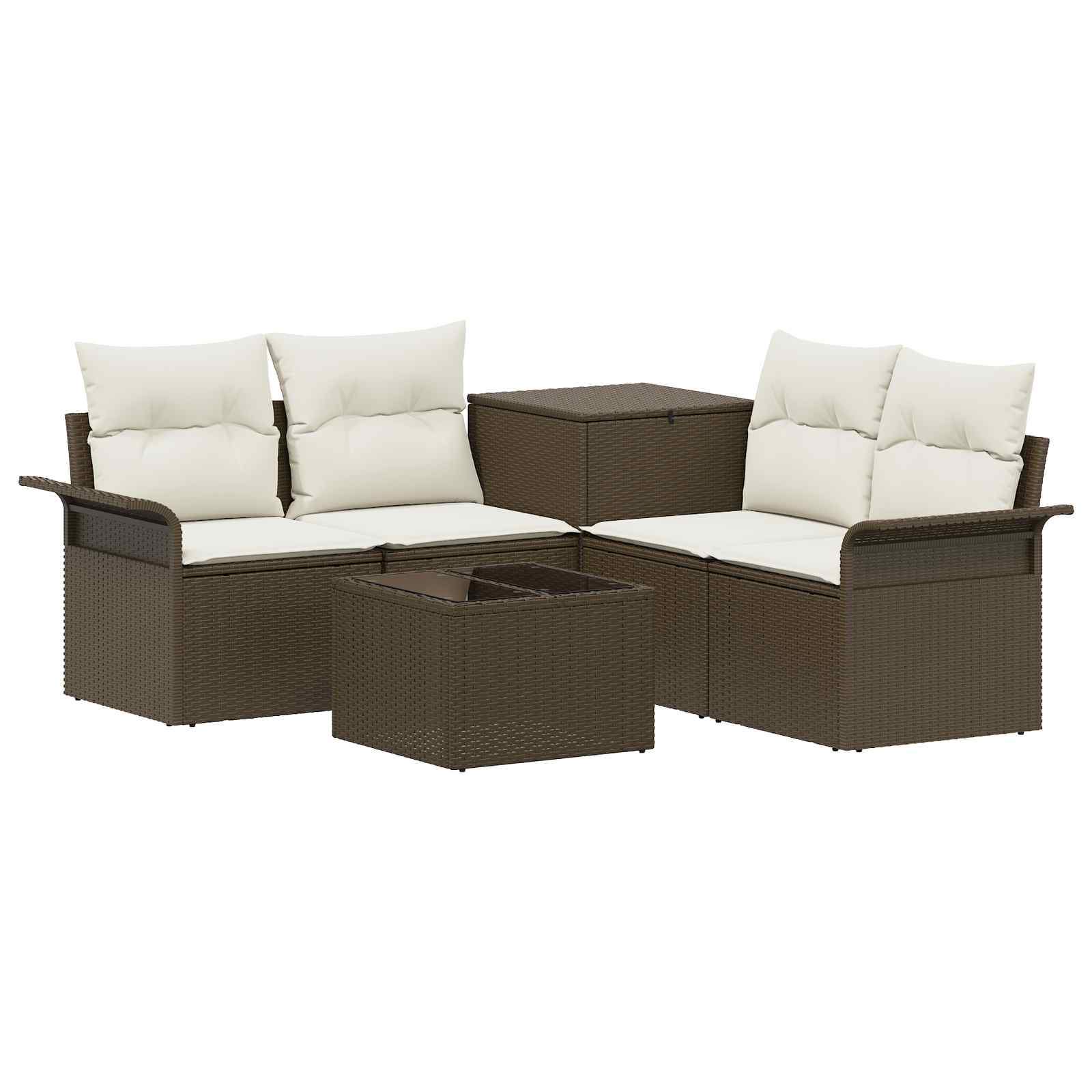 Maison Exclusive - Sofa Set 6 Stk. 4-sitzanzahl Braun Und Creme W