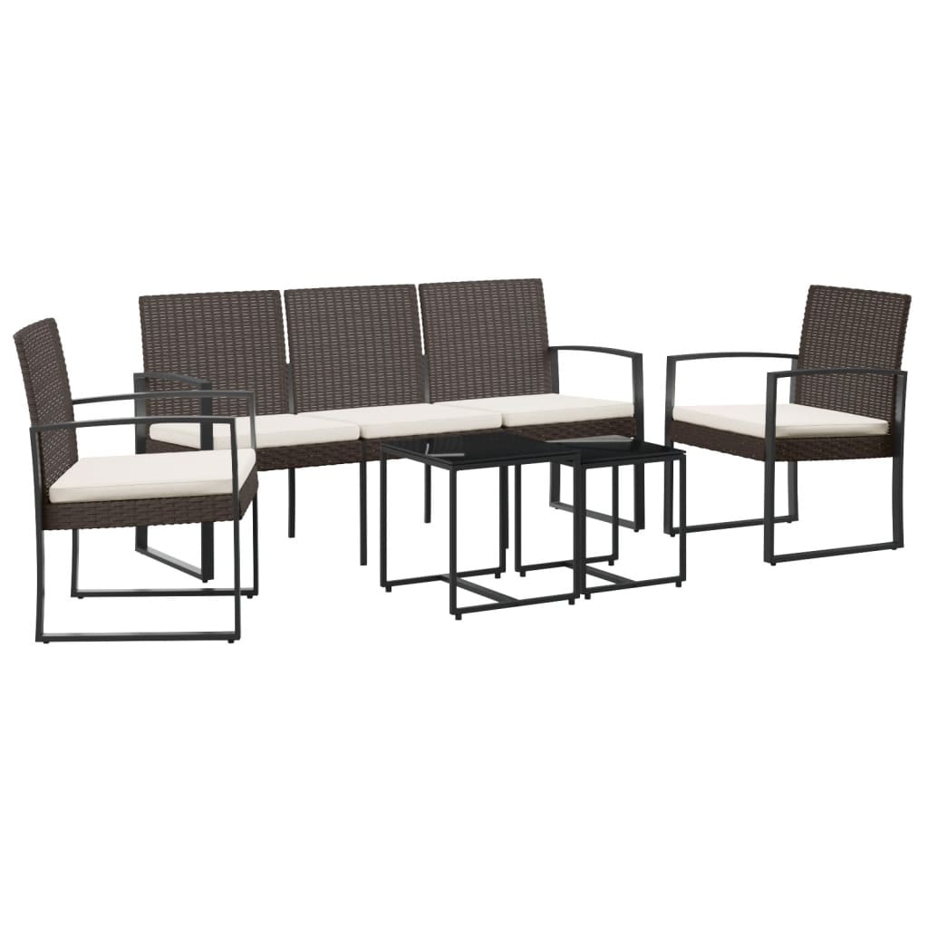 Maison Exclusive - 5-tlg. Garten-essgruppe Mit Kissen Braun Pp-ra
