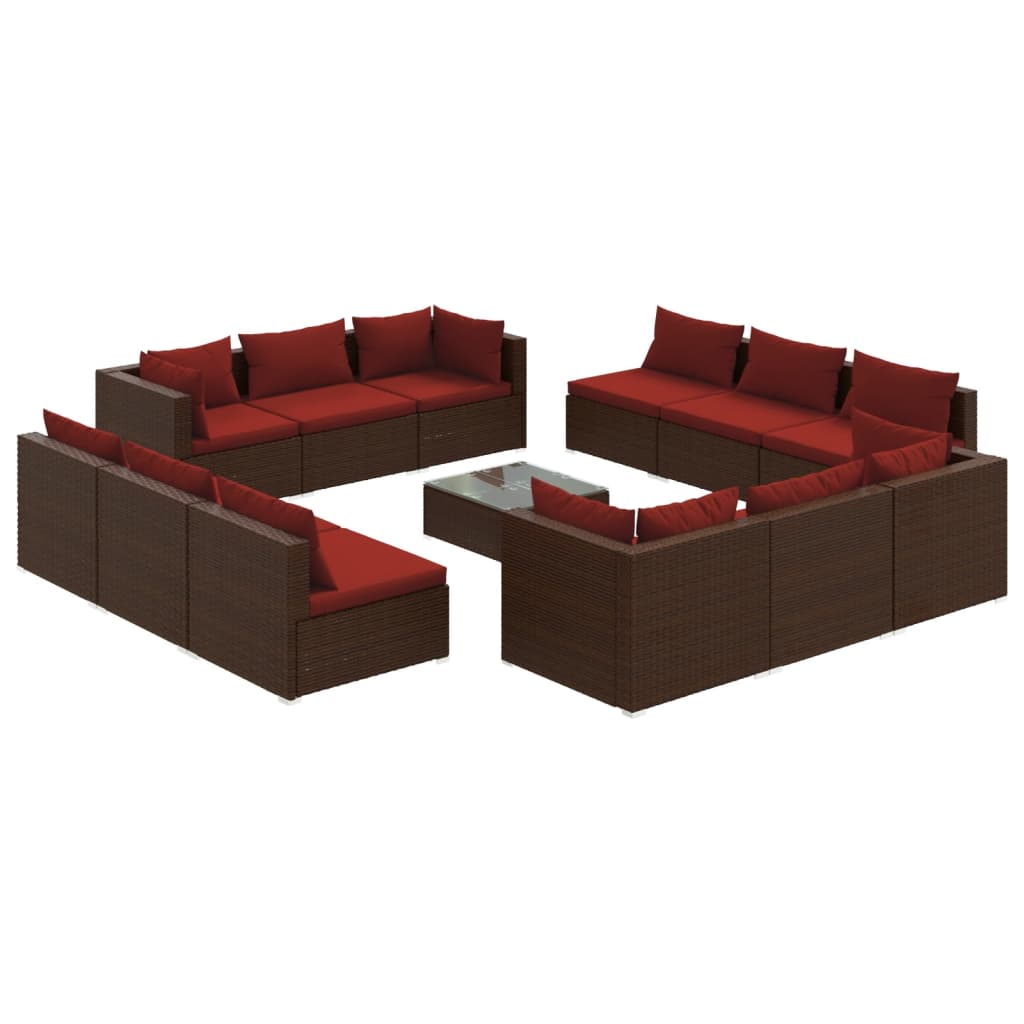 Maison Exclusive - 13-tlg. Garten-lounge-set Mit Kissen Poly Ratt