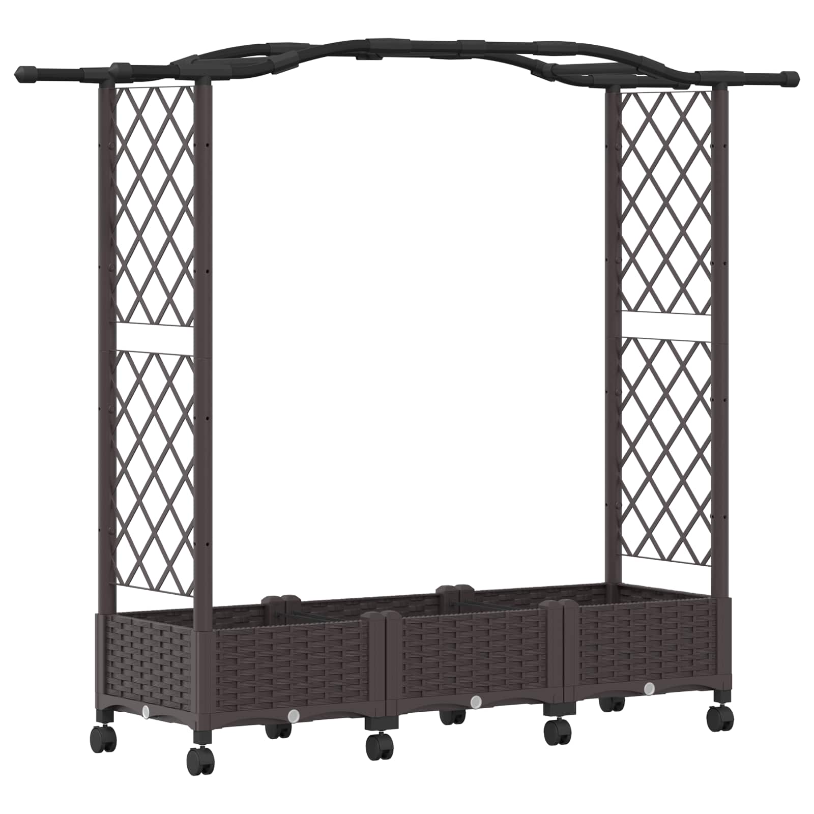 Maison Exclusive - Hochbeet Mit Spalier Und Rädern Braun 169 X 40