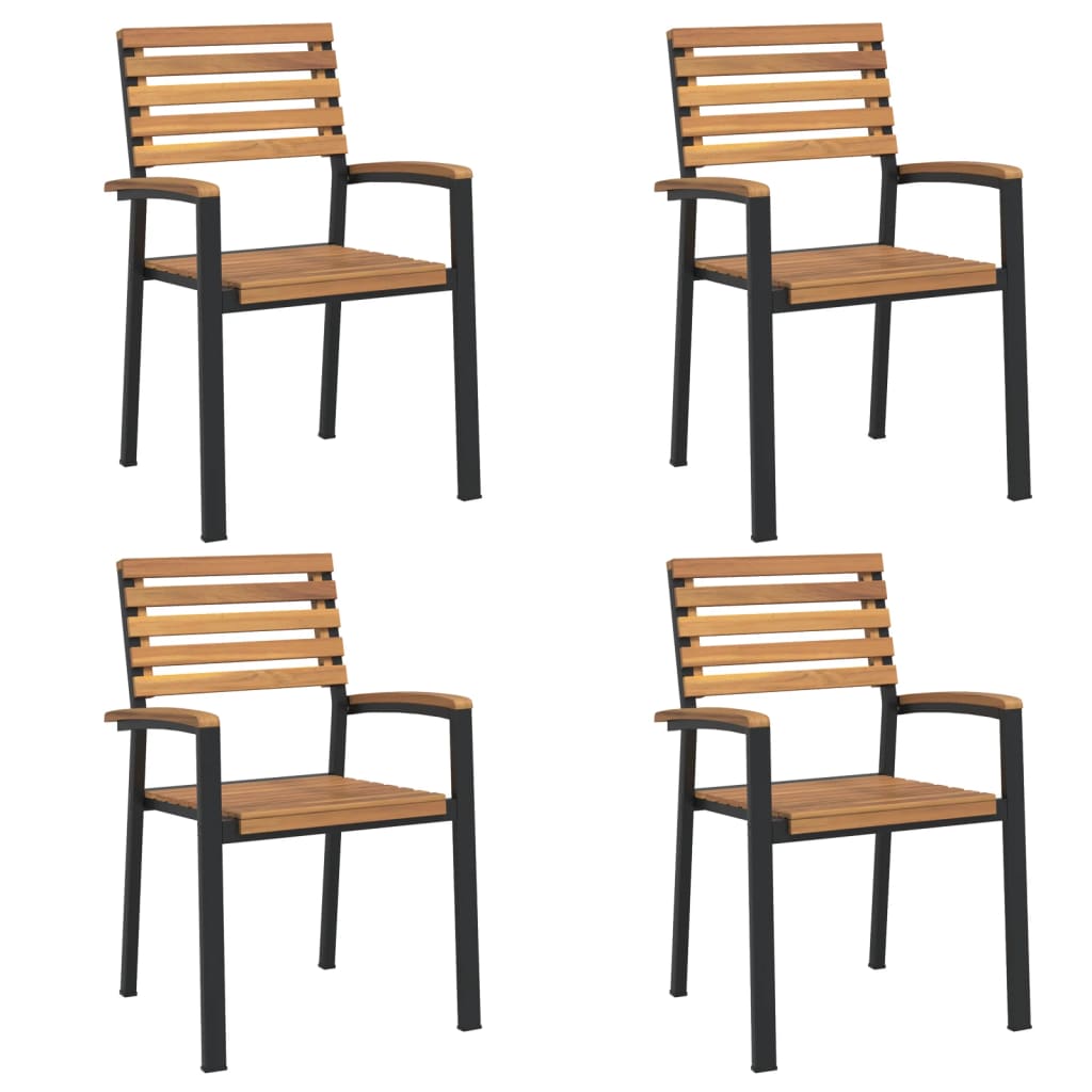 Maison Exclusive - Stapelbare Gartenstühle 4 Stk. Massivholz Akaz