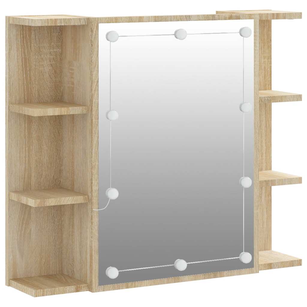 Maison Exclusive - Spiegelschrank Mit Led Sonoma-eiche 70x16,5x60
