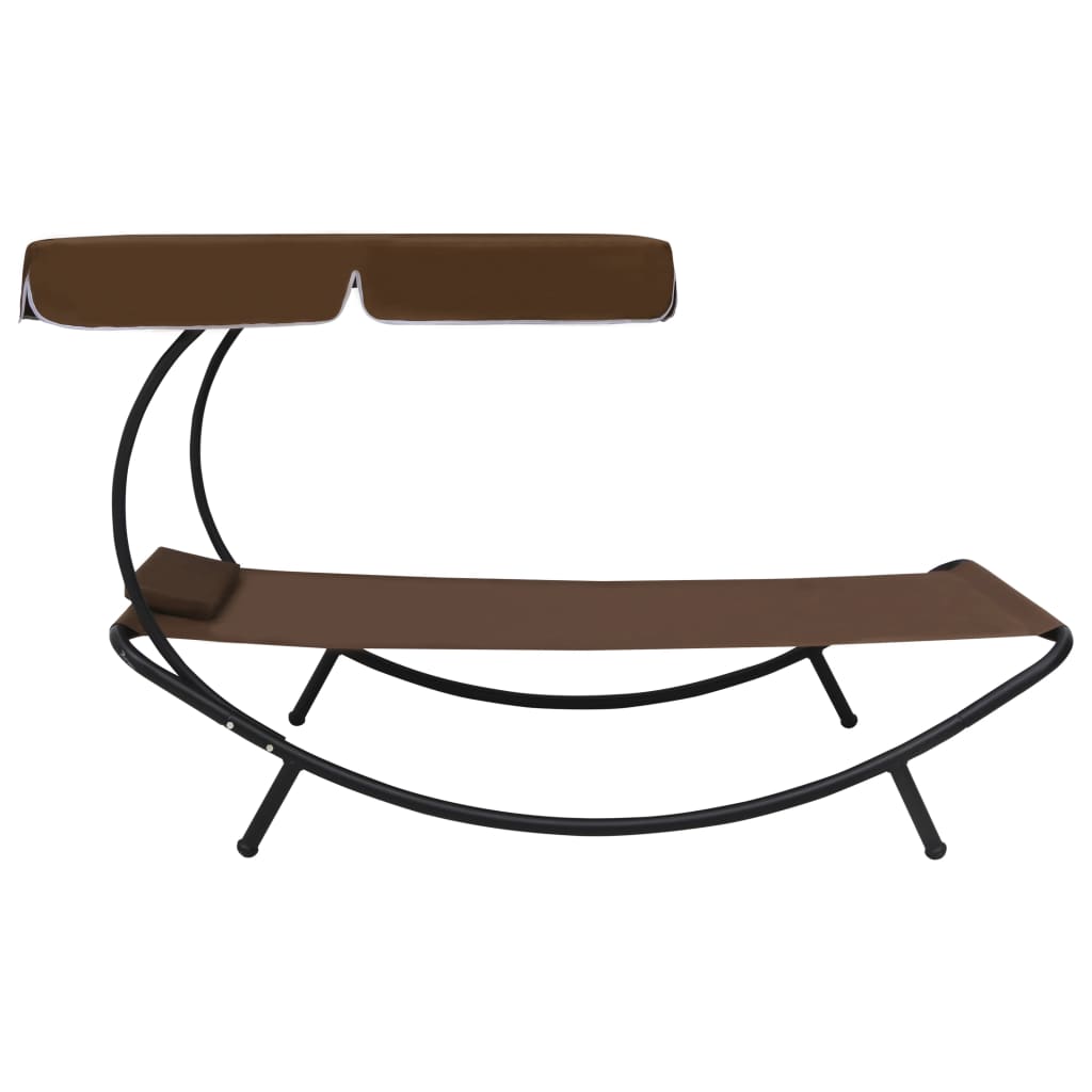 Maison Exclusive - Sonnenliege Mit Sonnendach & Kissen Braun