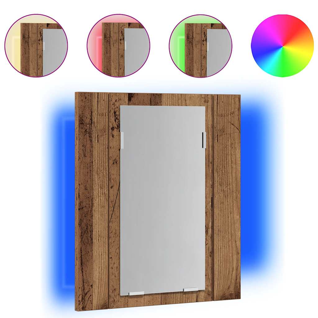 Maison Exclusive - Led-spiegelschrank Altholz-optik 40x12x45 Cm H
