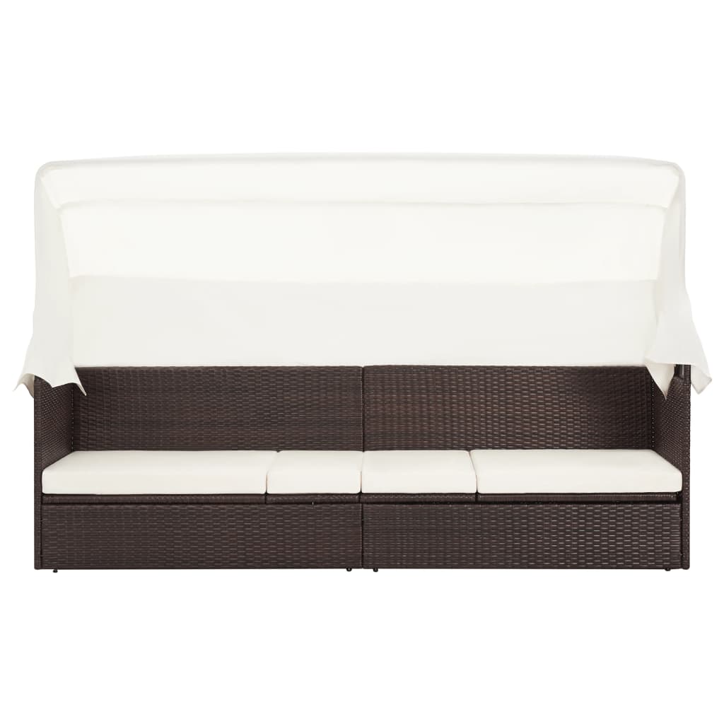 Maison Exclusive - Gartensofa Mit Sonnendach Poly Rattan Braun