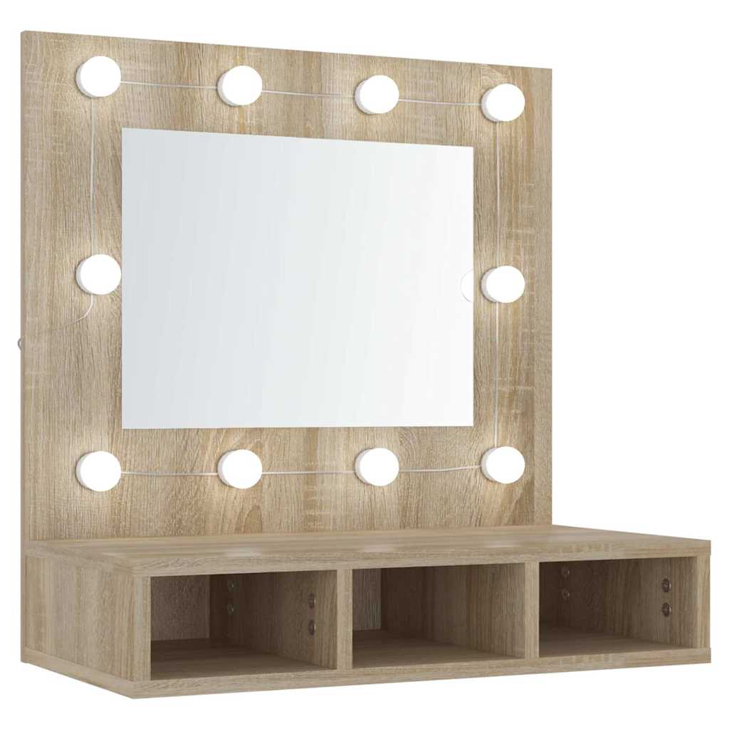 Maison Exclusive - Spiegelschrank Mit Led Sonoma-eiche 60x31,5x62