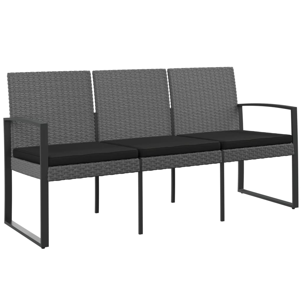 Maison Exclusive - Gartenbank 3-sitzer Mit Kissen Dunkelgrau Pp-r