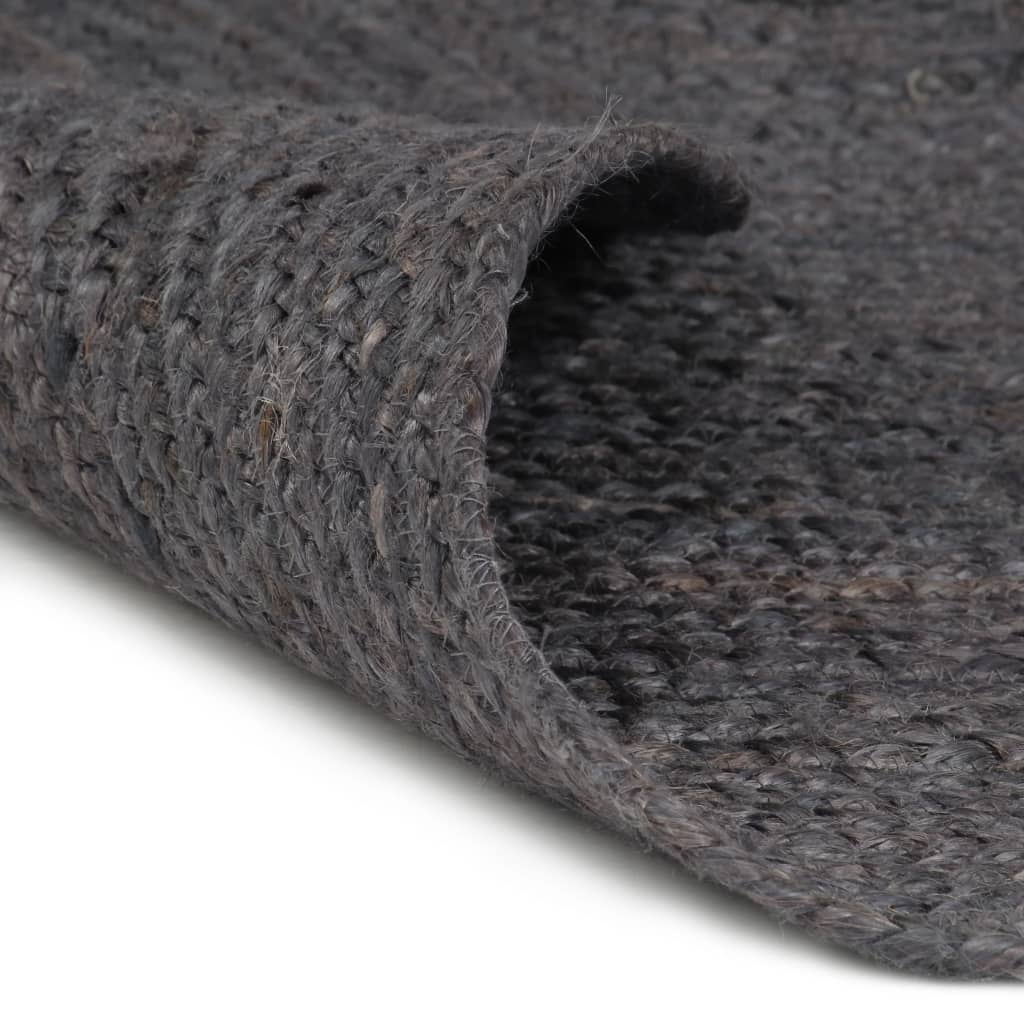 Maison Exclusive - Teppich Handgefertigt Jute Rund 240 Cm Dunkelg