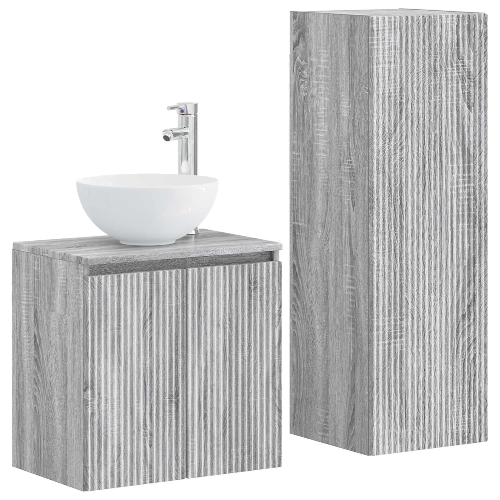 Maison Exclusive - Badezimmermöbel-set 2 Stk. Grau Sonoma 33 X 34