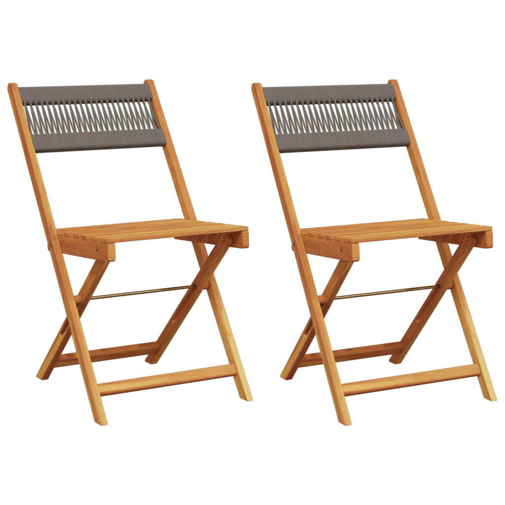 Maison Exclusive - Klappstühle, 2 Stück, Graues Massivholz Akazie