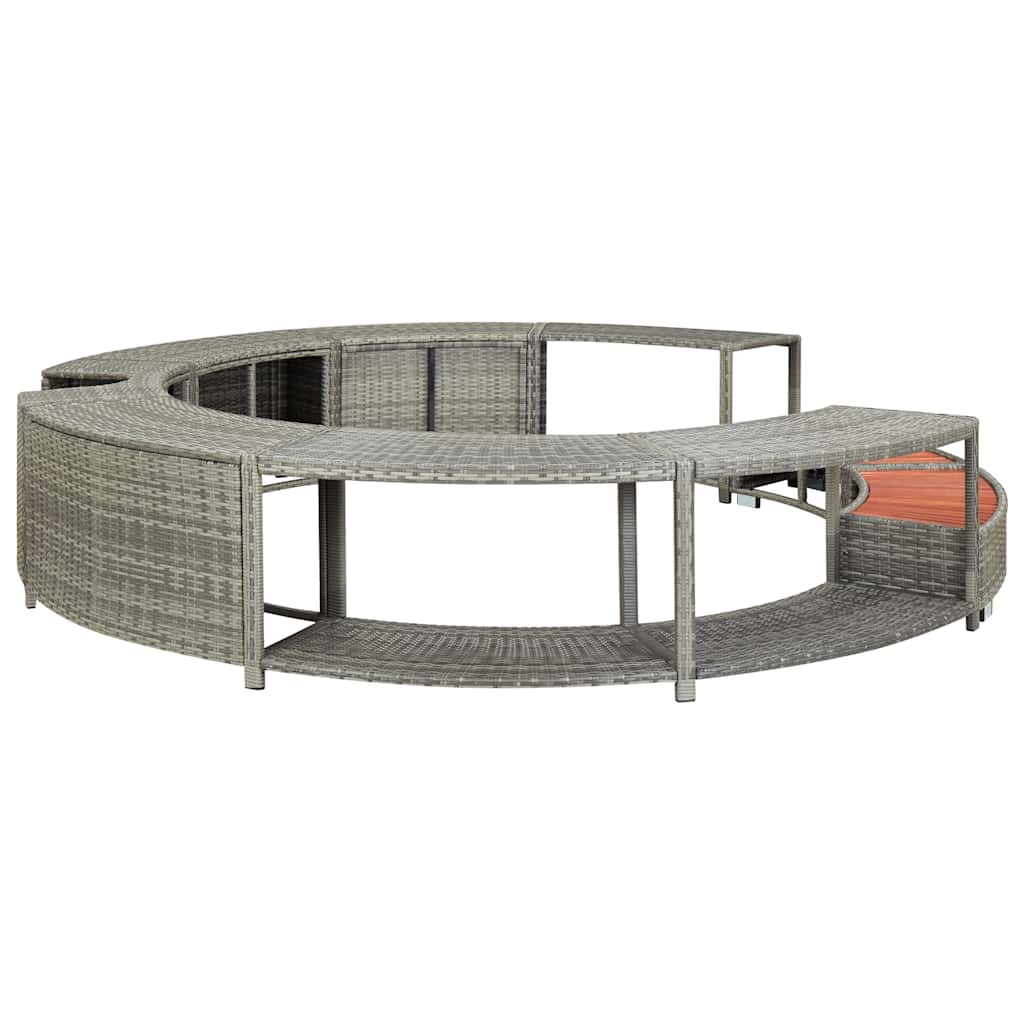 Maison Exclusive - Whirlpool-umrandung Grau Poly Rattan