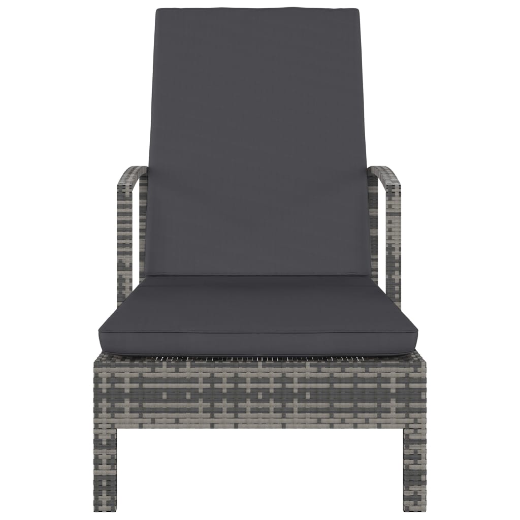 Maison Exclusive - Sonnenliege Mit Armlehnen Poly Rattan Grau