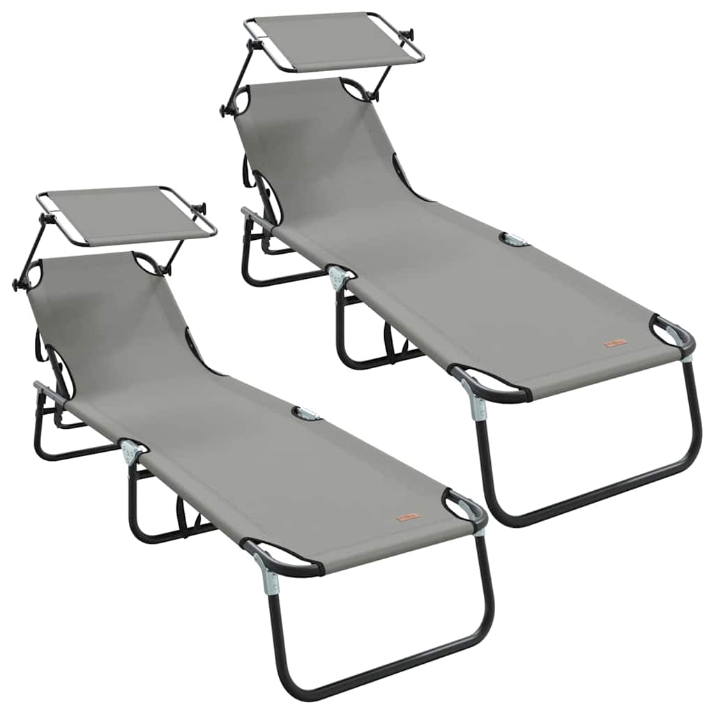Maison Exclusive - Klappbare Sonnenliege 2 Stk. Oxford Grau